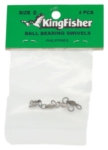 Ball bearing swivel - 2 solid rings, Size 0 - 4 pack