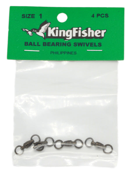Ball bearing swivel - 2 solid rings, Size 1 - 4 pack