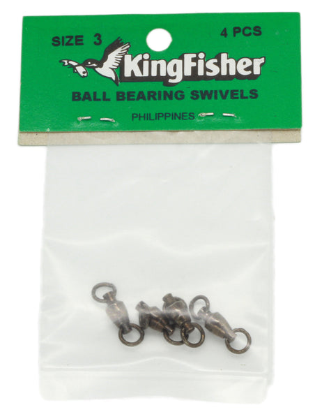 Ball bearing swivel - 2 solid rings, Size 3 - 4 pack