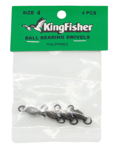 Ball bearing swivel - 2 solid rings, Size 4 - 4 pack