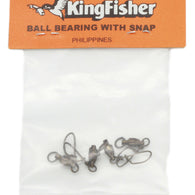 Ball bearing swivel - 1 ring & US snap,  0x0 - 4 pack