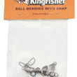 Ball bearing swivel - 1 ring & US snap,  1x0 - 4 pack