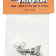 Ball bearing swivel - 1 ring & US snap,  1x0 - 4 pack