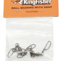 Ball bearing swivel - 1 ring & US snap,  2x1 - 4 pack