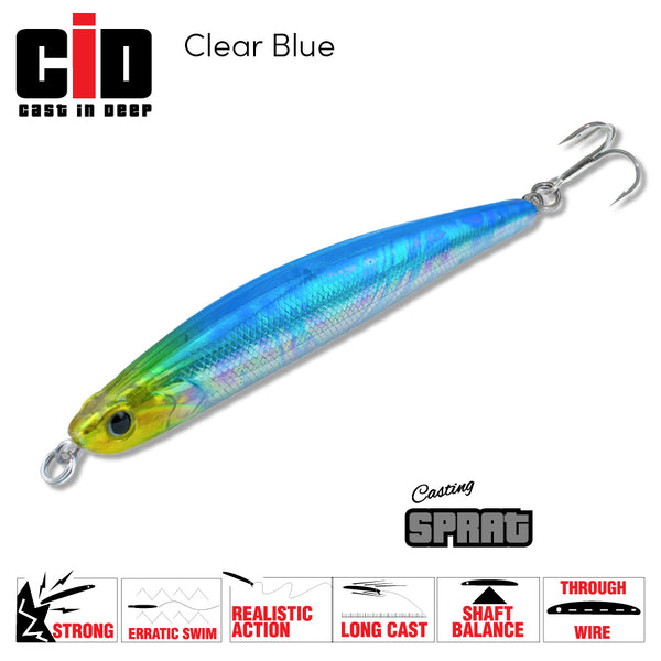 Casting Sprat 80mm 21g - Clear Blue